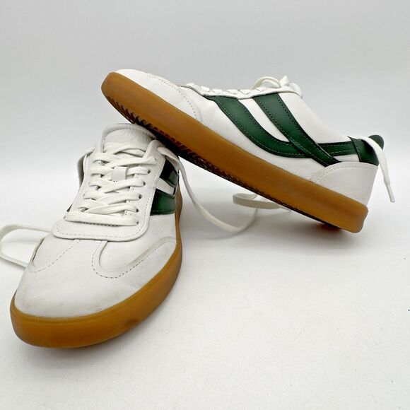 Vince Oasis Leather Sneaker Chalk White/Pine Green Size 8 M